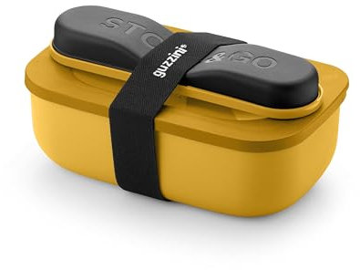 Guzzini Set Lunch Box con Posate da Viaggio Store & Go Giallo Mango