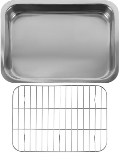 DECOMELODY Plaque de Cuisson Rectangulaire Inox avec Polyvalente pour Four et Service Alimentaire Résistante et Pratique pour Pâtisserie et Barbecue