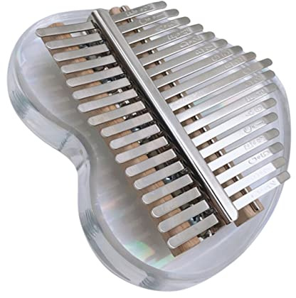 Parliky Mini Kalimba Acryl Daumenklavier Tasten Transparentes Finger Piano Tragbares Musikinstrument mit Noten Gravur Leicht zu Lernen Inklusive Aufbewahrungstasche für Anfänger und