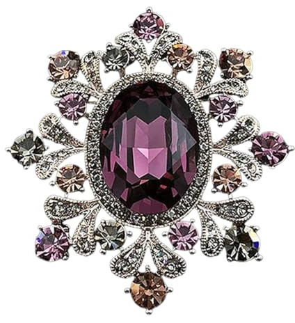 SSyang Alfileres Para Mujer, Broche Con Diamantes de Imitación, Bufanda, Ropa, Broche Para Mujer, Adecuado Para Bufandas, Chaquetas, Vestidos, Regalos de Fiesta (Púrpura)