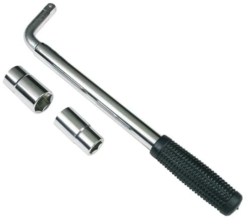 Teleskop-Radmutternschlüssel mit Stecknüssen, Kfz-Reparaturwerkzeug 17/19, 21/23 mm
