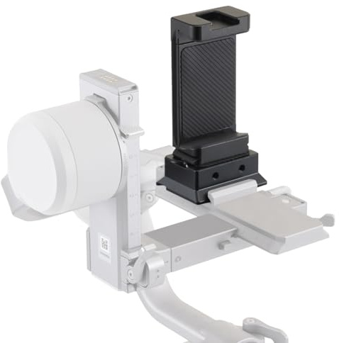 FOTGA Metal Phone Holder with Base Plate for Arca-Swiss, Compatible with DJI RS 4 Mini RS3 RS4 Pro Gimbal Stabiliser, Phone Tripod Adapter with Cold Light Shoe 1/4 Inch 3/8 Inch Thread for iPhone 17