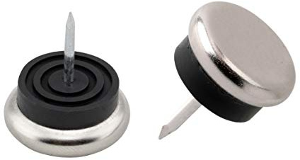 Metafranc Möbelgleiter Ø 30 mm - Metall - Mit Nagel & Puffer - 8 Stück - Für ein leichtes Verschieben Ihrer Möbel / Möbelgleiter-Set für unempfindliche Böden / Stuhlgleiter / Bodengleiter / 644566