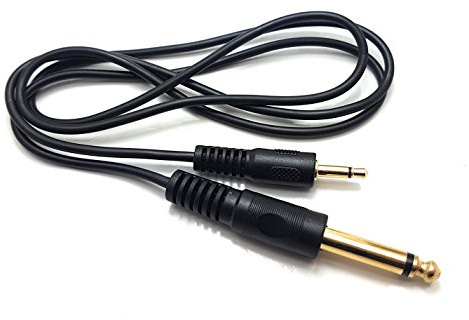 MainCore 1m 3.5mm Mono Jack to 6.35mm Mono Jack Plug Cable – Gold-Plated Audio Lead for Amps, Mixers, Guitars, Keyboards, and Recording Equipment (Available in 0.5m, 1m, 2m, 3m)