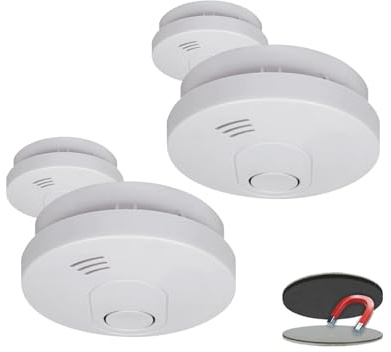 Rauchmelder 4er Pack mit Magnetklebe Kit, 10 Jahre Batterie - DIN EN14604, Weiß, ELRO
