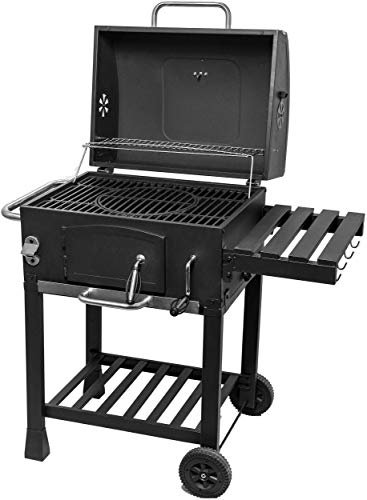 ACTIVA Barbecue in ghisa Angular, nero, griglia a carbonella, 103 x 64,5 x 104 cm