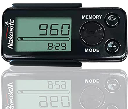 NAKOSITE PEDI2433-NVB Best 3D Pedometer Step Counter Fitness Tracker for walking with Smart Clip on Strap Watch Time Distance Calorie Counter Sport for Women Men Kids and Seniors. No Bluetooth or App