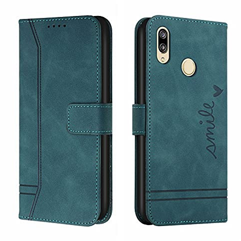 QIWEIQING Funda para Huawei Y7 2019, Funda Libro Huawei Y7 2019 New Edition, Funda Móvil Huawei Y7 2019 Magnético Carcasa para Huawei Y7 2019 / Y7 Prime 2019 Funda con Tapa Green HX