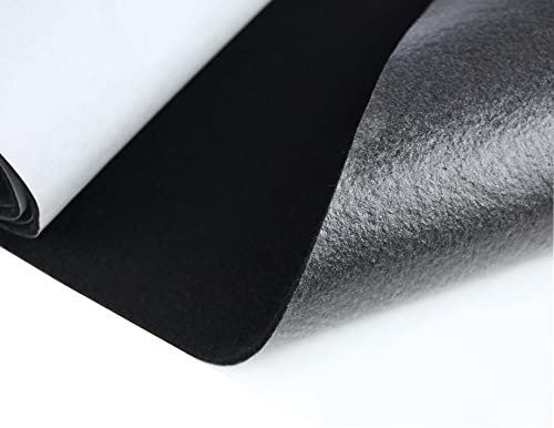 Filz Selbstklebend Soft Filzstoff Meterware 3,0mm Stark (Schwarz, 200x150cm)