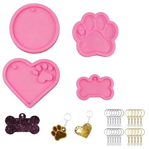 24 Pezzi Stampi in Resina per Portachiavi, Stampo in Silicone per Portachiavi, Stampi in Resina per Portachiavi, Adatto per Ciondoli con Lettere, Decorazione Pendente Fai Da Te
