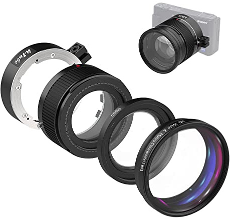 Iboolo&EooEye 2-in-1 Creative 18mm HD Wide Angle & 10x Macro Additional Lens Set for Sony ZV1/Sony ZV-1 Camera with Extension Tube,Bayonet Mount Lens Adapter,Drawstring Pocket