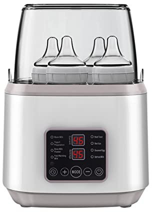 Sinbide Chauffe-biberon 8-en-1 Chauffe-lait pour Bébé, Stérilisateur de Biberons Température Réglable avec LCD Ecran, Pour 4 biberons ou pots, Arrêt Automatique, avec Télécommande