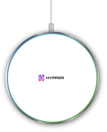 HYPPER Chargeur sans Fil 10W Universel Qi Charging Pad, Chargeur à Induction Compatible avec iPhone 14/13/12/11/11 Pro/XS/XS Max/XR/X/8/8 Plus, Samsung Galaxy S22/S21/S20/S10/S9/S8/S7/S6 (Blanc)