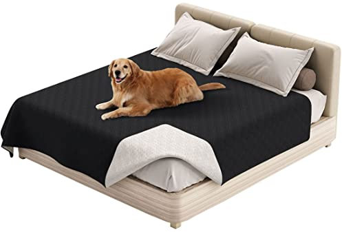 Levoberg wasserdichte Hundematte Hunde Matratze, Waschbares Hundebett mit Rutschfesten Boden, Große Reisedecke Haustiermatte für Bett Sofa, 100 x 127cm(Schwarz)