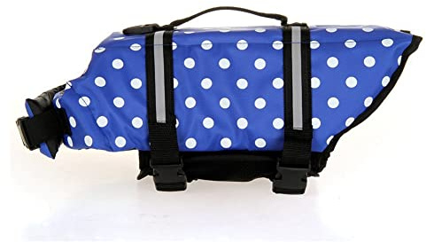 SHTGOI Giubbotto di salvataggio riflettente per cani con maniglia di soccorso, giubbotto di salvataggio per animali domestici, cuccioli, sicurezza, costumi da bagno, giubbotti di salvataggio per cani