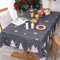 Yrendenge Weihnachten Tischdecke, Dunkelgrau Tischdecke Abwaschbar Outdoor Tischtuch Rechteck Wasserdicht, Weihnachtsbaum Schneeflocke Tischwäsche Winter Party Deko Tischdecken, 140 x 200 cm