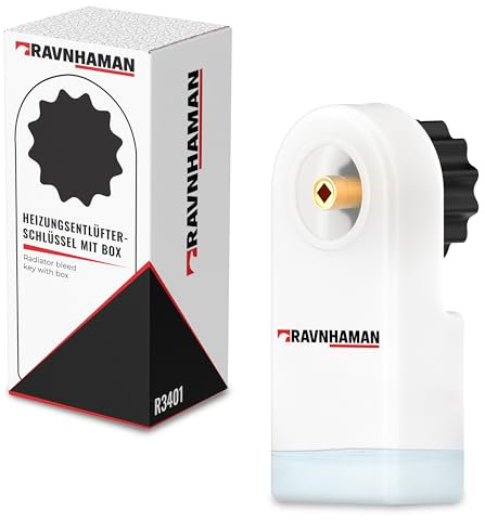 RAVN HAMAN Chiave per riscaldamento con pratico contenitore di raccolta - Pratica chiave di spurgo per radiatori - Chiave di riscaldamento per tutti i radiatori più comuni
