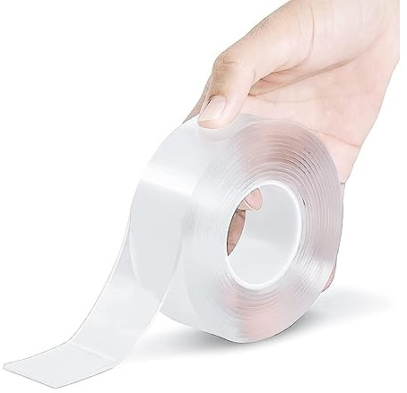 betensh 10m Ruban Adhésif Double Face Extra Fort Transparent Lavable Nano Tape Multifonctionnel Réutilisable Amovible Traceless Antidérapant Pour Les Tapis et Les Voitures pour mur cuisine
