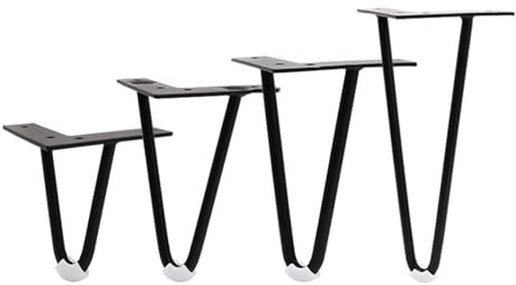 4 Stück Metall Möbelbeine,Haarnadel Tischbeine,Hairpin Legs,Haarnadel Füße,DIY Doppelstab Möbelfüße,für Hocker Tisch Schrank Couchtisch Schreibtisch Nachttisch,Schwarz (20cm/7.87in)