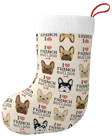 WURTON Weihnachtsstrumpf Familienurlaub Kamin hängend Französischer Hund Weihnachtsstrumpf Weihnachtsmann Dekor Geschenk