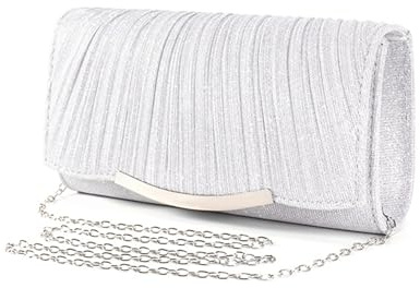 Kememo Clutch Bags, Women's Clutches Evening Bags with Detachable Chain, Sequin Bag Envelope Handbags Purses for Women Bridal Prom Party Wedding
