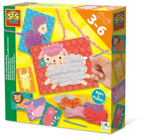 SES Creative 14043 Flauschige Tiere Sticken, diverse Farben