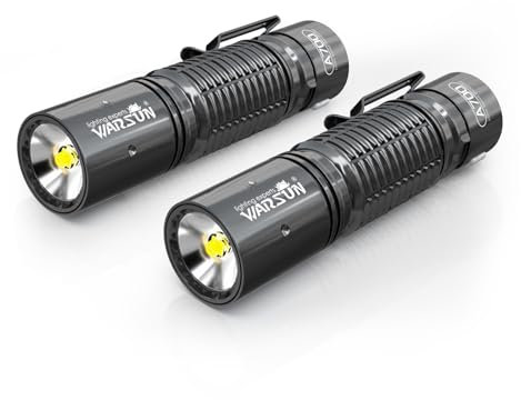 WARSUN Lot de 2 lampes de poche LED rechargeables, compactes 700 lm avec charge de type C, alliage d'aluminium durable, 3 modes, résistant à l'eau et aux chutes