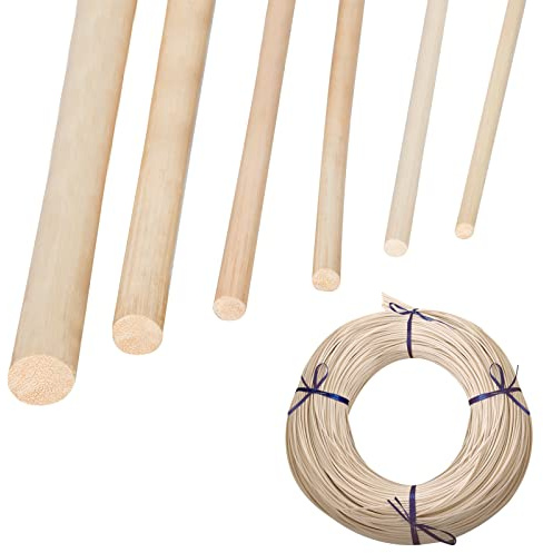 OUGPIU Cannage Rotin à Tressé, Rouleau de Rotin Naturel, Tuyau Rotin à Tressé pour réparation&Vos créations de Vannerie, Corbeilles, Paniers,3 mmø, Rolle 500g