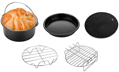 Trintion Heißluftfritteuse Zubehör 4 stk Silikon Backform Für Zuschnitte Airfryer Silikonbackformen Air Fryer Accessories Silikoneinsatz Zubehör (5 STK)