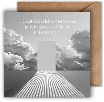 Trauer Karte mit Umschlag - einfühlsame Trauerkarte Weg zur Lichtquelle aufrichtige Kondolenzkarte besinnliche Beileidskarte Gedenkkarte Beileid Trauerfeier Beerdigung Anteilnahme (125 x 125 mm)