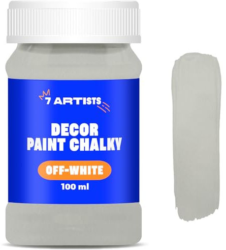 7 Artists Chalk Paint Off-Weiß 100 ml Kreidefarbe für Möbel | Kreidefarbe für Holz auf Wasserbasis - Off-Weiß Farbe für Möbel ohne Schleifen | Kreidefarbe Möbel, Wand, Holz