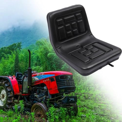 YDYAENIO Siege Tracteur Tondeuse Siège de Tracteur à Suspension Universel Noir for Tondeuse à Benne basculante avec Trou de Drainage, matériau PU horizontalement