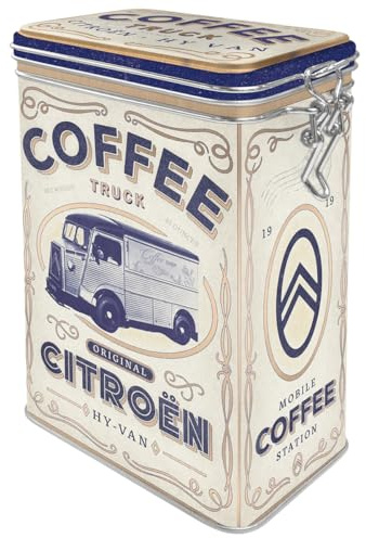 Nostalgic-Art Boîte à café, 1,3 l, Citroen – Coffee Truck – Idée cadeau pour fans de Citroen, Official License Product (OLP), récipient avec couvercle aromatique, design vintage