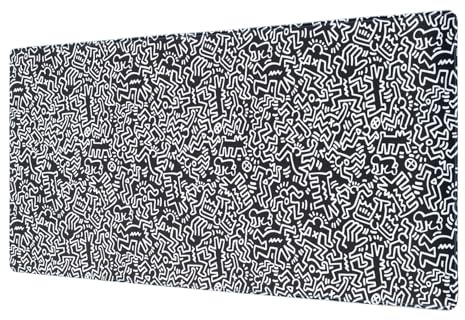 Grupo Erik XXL Mouse Pad - Keith Haring | Gaming Desk Mat 31.5 x 13.8 inches, Non-Slip Rubber Keyboard & Mouse Mat Large | Graffiti Art Gifts, Gaming Gifts Gamer