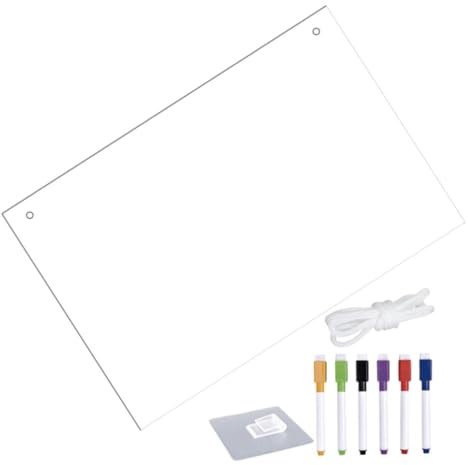 STOBOK 1satz Transparente Acryl-trockenlöschtafel Für Wandmontage Wiederverwendbares Memo-board Mit Markern Und Aufhängeschnur Für Büro Zuhause Und Schule