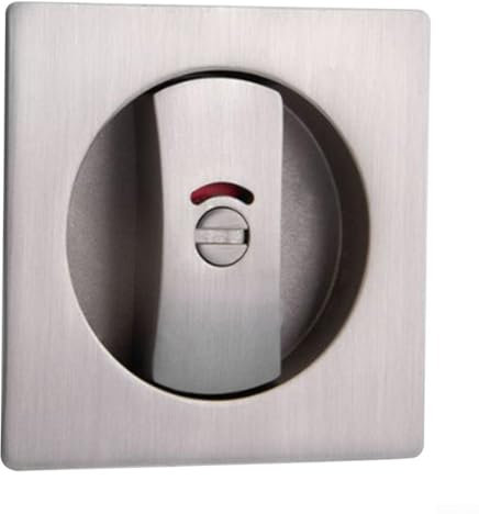 Elegante cerradura de puerta corredera de baño con indicador adecuado para puertas de madera y correderas (plateado)
