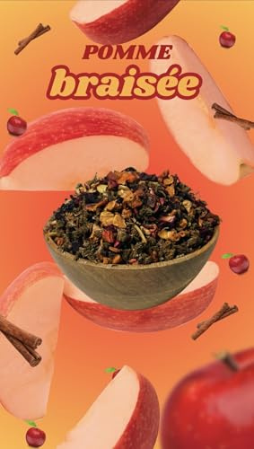 Tisane détente et relaxation Pomme Braisée, Fruits Secs et Confits, Infusion Artisanale Française, 100% Naturelle, les Tisanes du Lion