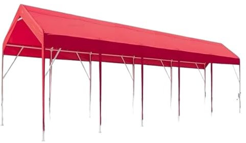 VNSMM Carports Outdoor Carport Home Patio Pavillons Mobile Garage Markise Regenfest Sunproof Zelt Garten Open Space PergolaN Zeltgarage(A 4x8m red)