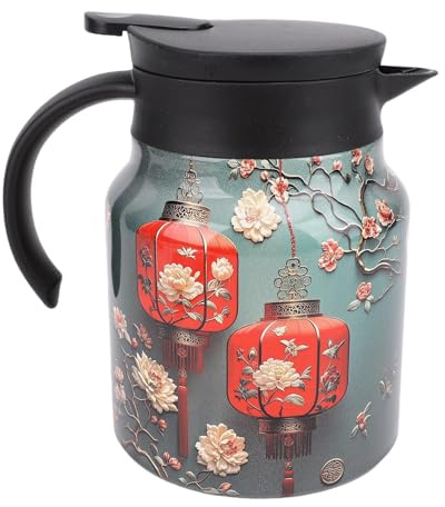 Thermo à thé 1000 Ml, Théière Vintage avec Infuseur, 316 Acier Inoxydable Thermique à Chaud de Boisson Chaude Dispensateur isolé Tarfée avec Couvercle pour le Bureau de Cuisine