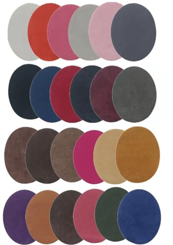 24 st lappar för strykning, oval armbåge knä lappar reparation lappar stryka på 11 × 14 cm patch klistermärken för byxor jackor kläder gör-det-själv