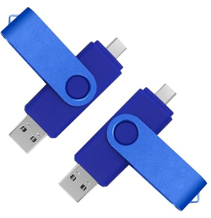 256GB Flash Drive 2 Pack, Thumb Drive High Capacity Multicolour, Bulk USB Flash Drives 256GB Metal Swivel, USB 2.0 Jump Drive Portable, Pen Drive Zip High Speed for Data Storage