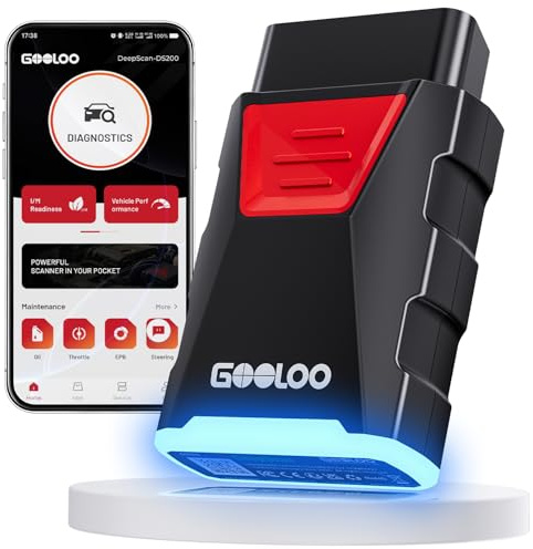 GOOLOO DEEPSCAN DS200 OBD2 Diagnosegerät Bluetooth Drahtloser Vollsystem Scanner, Bidirektionaler Steuerung, 8+ Hot-Reset, Reparaturanleitungen, Codeleser, Live-Daten & Leistungstests für iOS/Android
