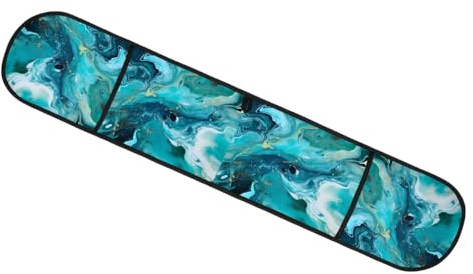 Mexpekil Teal Green Marble Print Double Oven Gloves Heat Resistant Oven Mitts with Hanging Loop Kitchen Potholder for Cooking Baking