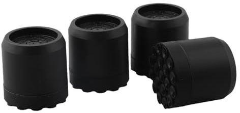 QOXEZY Amortiguador de vibraciones para pies de lavadora, antivibración, tamaño 62 x 62 mm, hecho de silicona de alta durabilidad, fabricado con silicona de alta calidad (color negro)