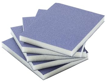 ProDec 5 pk Fine Grit Flexible Foam Filled Sanding Pad, Pipes, Spindles | for Flat & Curved Wood & Metal Surfaces Including Window Sills, Architraves, Skirting Board, Railings, Furniture, Balustrades