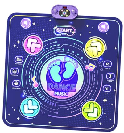 Sharplace Elektronische Tanzmatte mit LED-Beleuchtung und Touch-Funktion für ab 6 Jahren (Mädchen und Jungen)