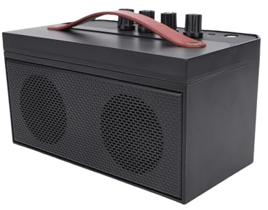Hamwesh Acoustic Guitar Amp, 30W Portable Bluetooth 5.0 Guitar Amplifier, FRFR Speaker with Reverb Distortion Effects Headphone Jack for Electric Acoustic Practice Street