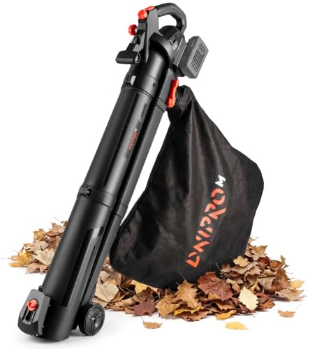 Aspirador Soplador de Jardín Inalámbrico DVB-200BC Dual 20V Brushless - Aspirador, Soplador y Triturador de Hojas 15:1 - Bolsa 45L, Turbo 245 km/h, Velocidad Variable - Sin Batería - por Dnipro-M