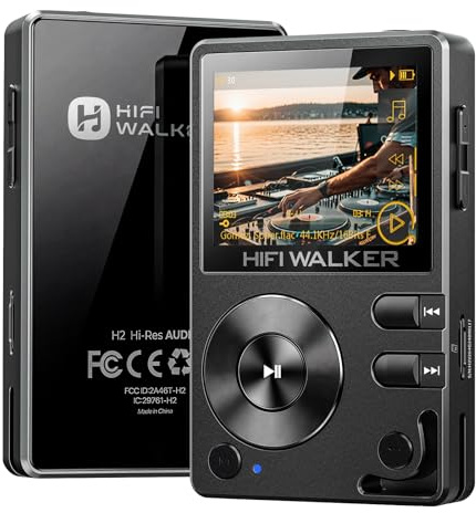 HIFI WALKER H2 HiFi MP3 Player with Bluetooth, Lossless DSD DAC FLAC, High Resolution Music Player, Portable Audio Player with 64GB Memory, Supports up to 512GB