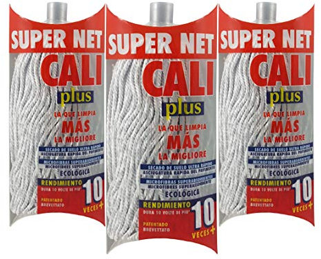 Super Net Cali Fregona de Microfibras Bicolor (Gris, 3)